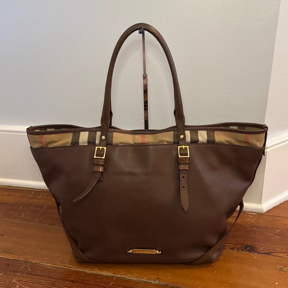 Burberry Brown and Tan Tote Bag